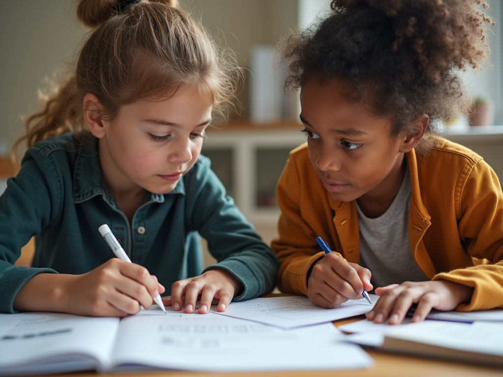 Volunteer tutoring a student in a one-on-one session.