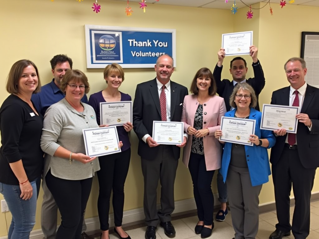Volunteers being recognized for their service