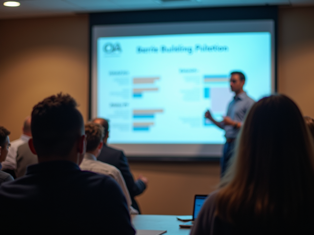Advocate presenting research findings to an audience