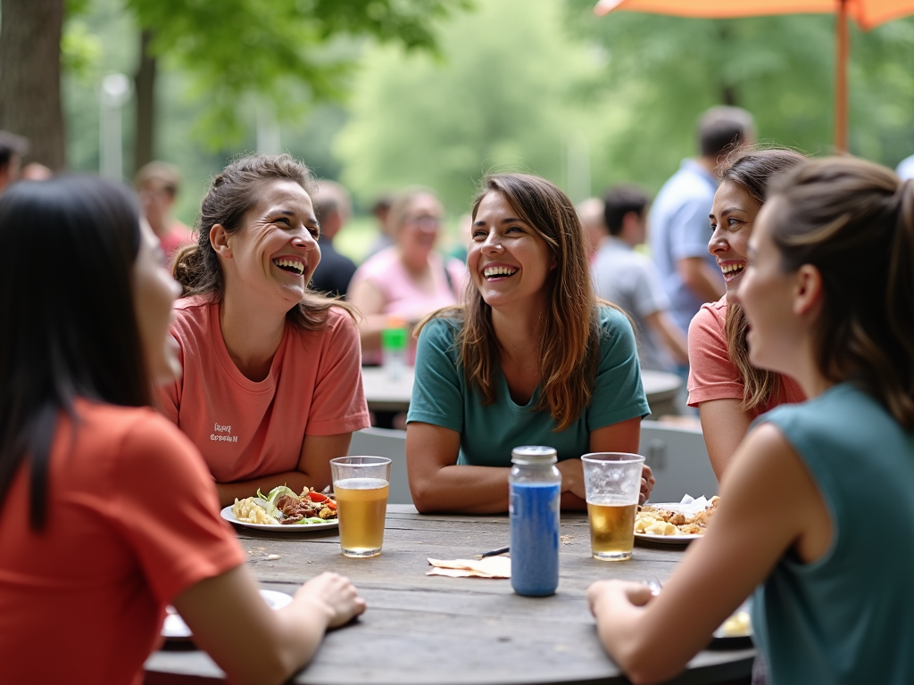 Volunteers bonding at a social event