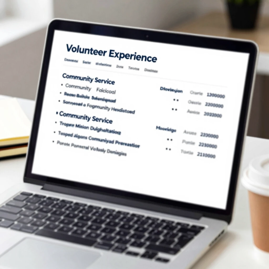 Professional resume highlighting volunteer experience section with impactful descriptions