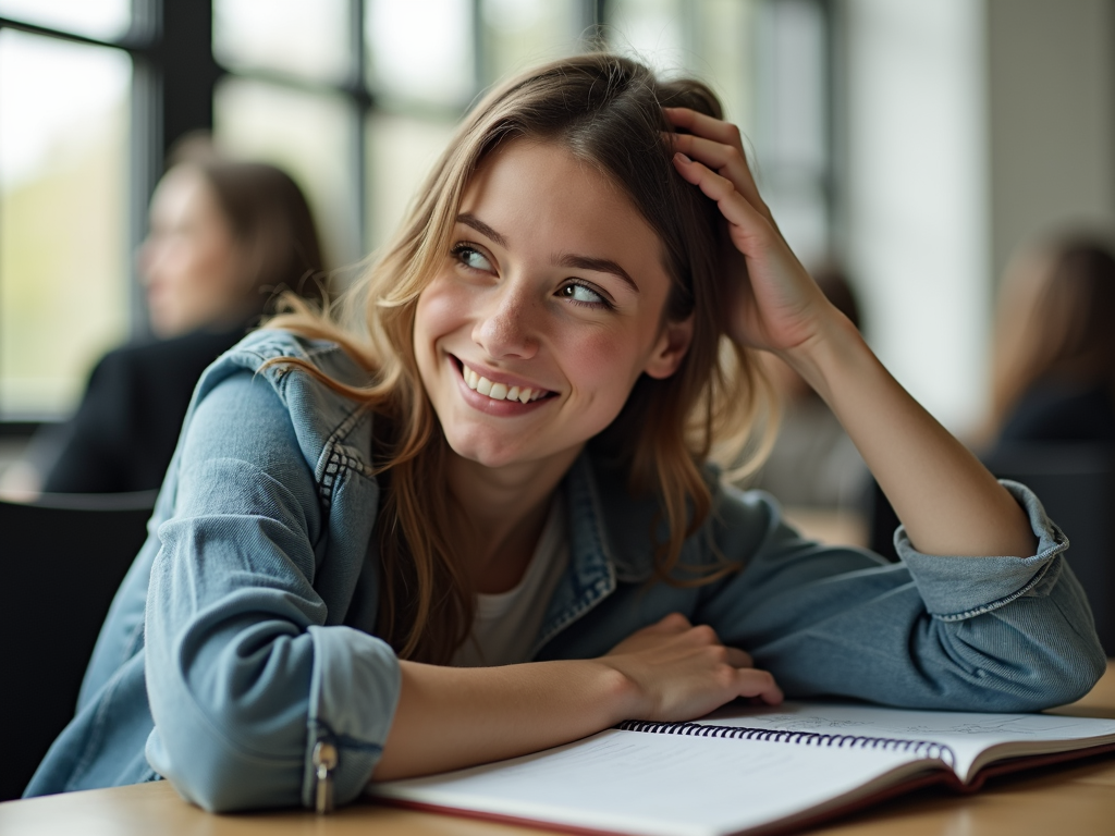 Student taking a break from studying.