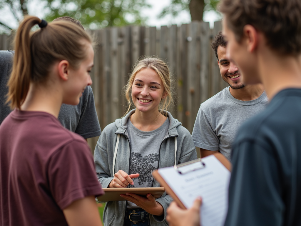 Teens volunteering at an animal shelter, demonstrating teamwork and leadership.