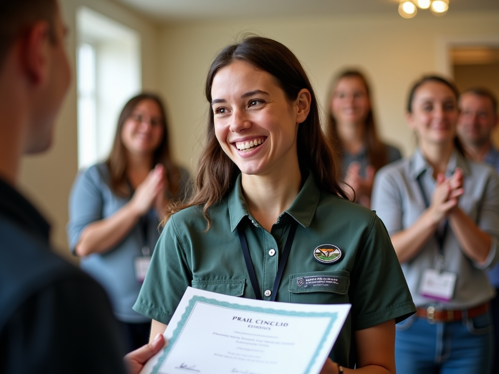 Volunteer being recognized for their contributions