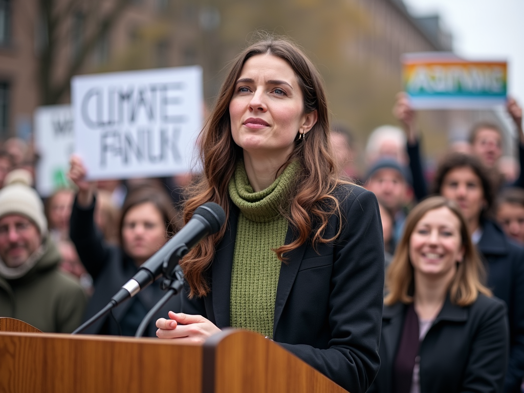 Advocate speaking at a rally