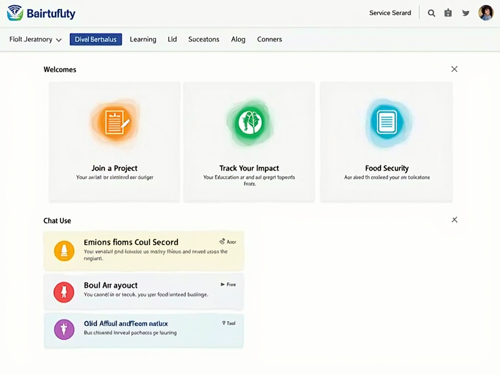 Dashboard of a virtual service learning platform