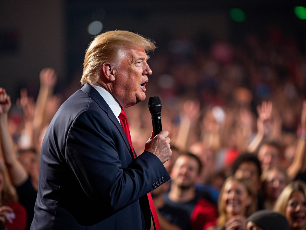 Leader at rally