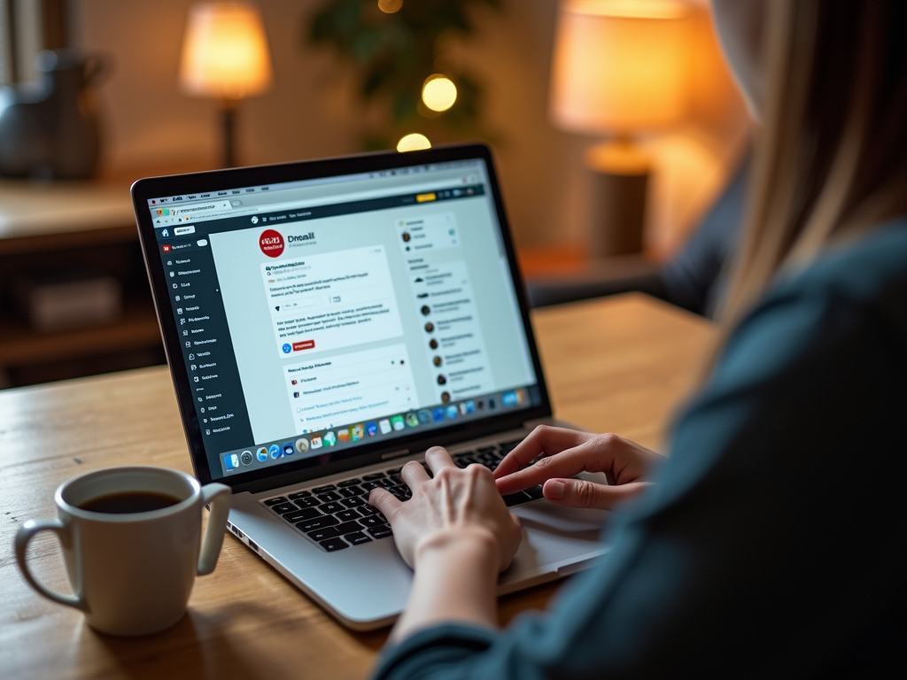 Person using laptop for online advocacy
