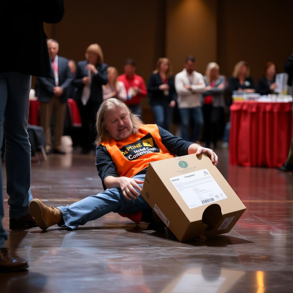 Volunteer accident at a non-profit event.