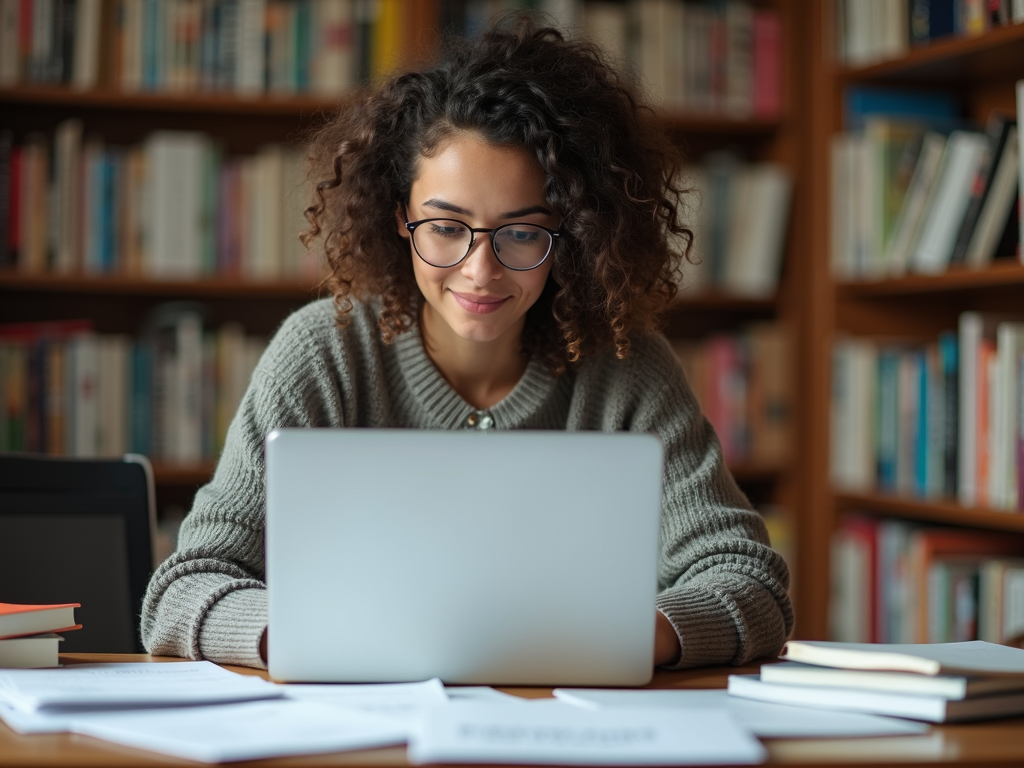 Person researching for an advocacy group