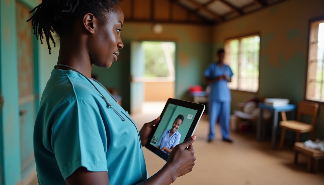 Telemedicine consultation in a rural clinic