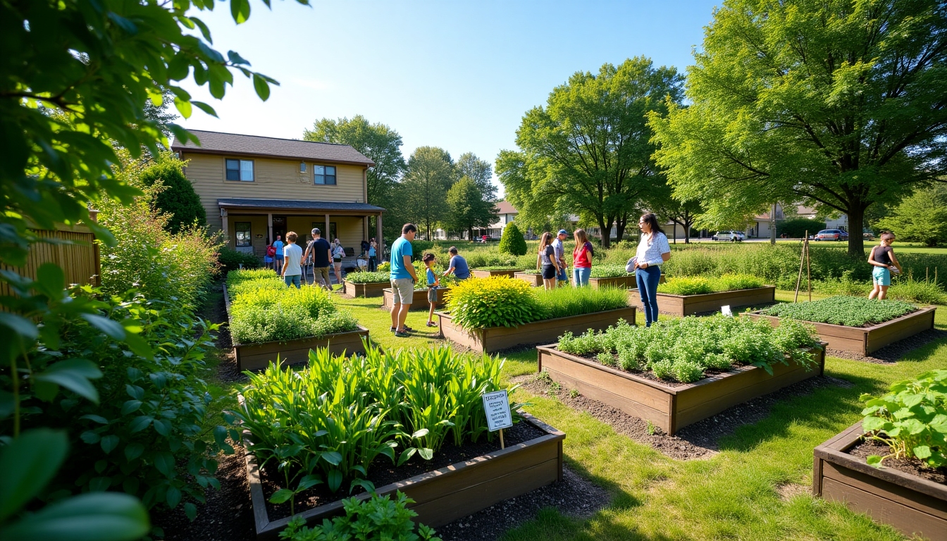 An image of a completed community garden created through service learning efforts.