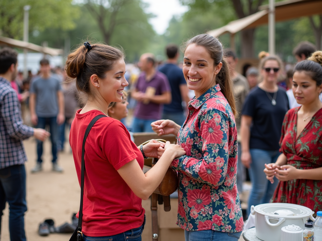 Cultural festival with volunteers and locals