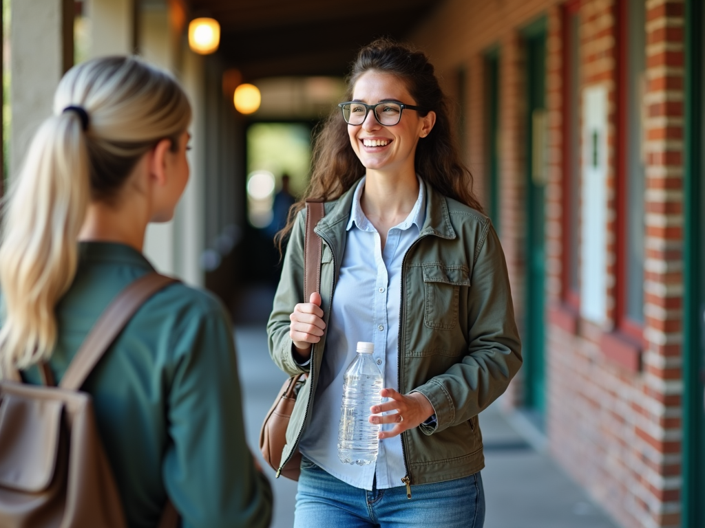 Volunteer arriving at a community center