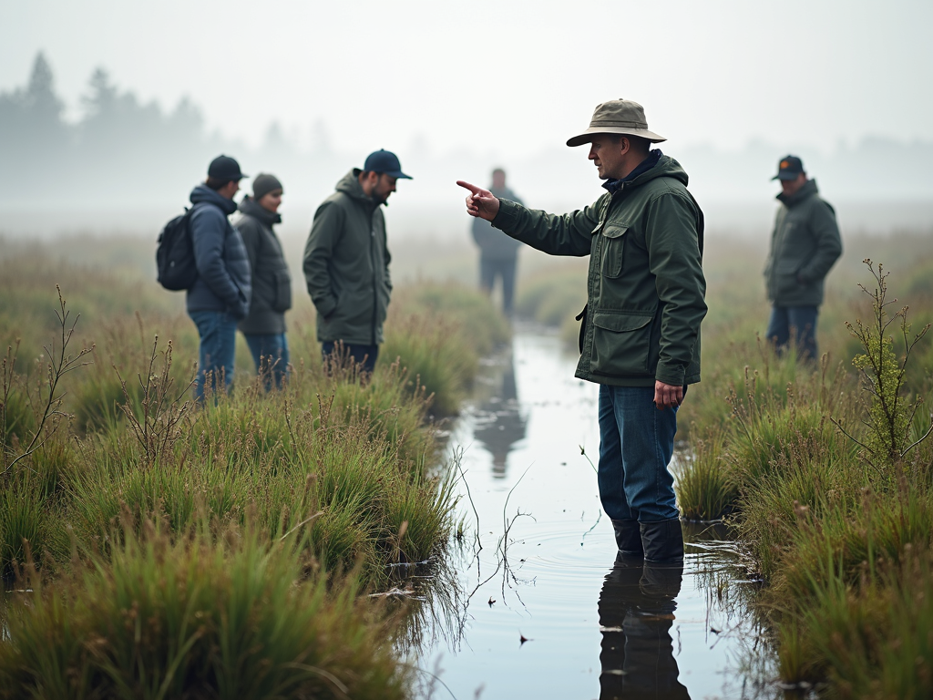 Volunteer in wetland discussion