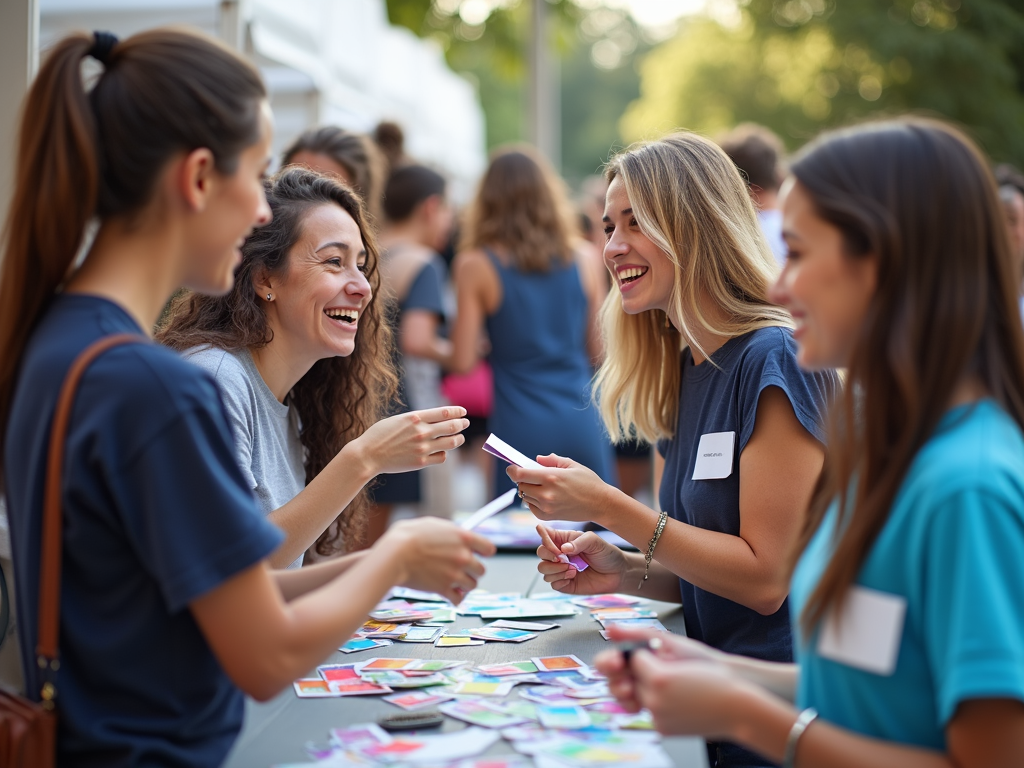 Volunteers networking at a community event
