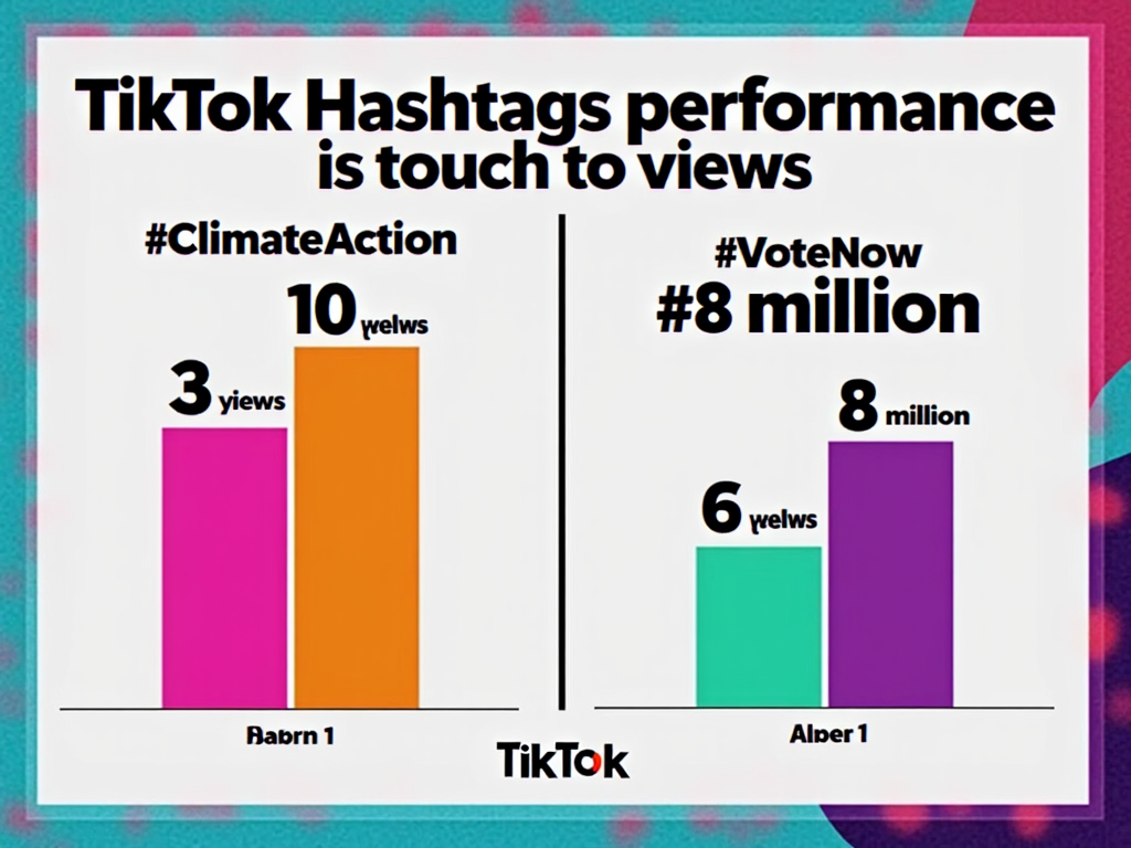 Bar chart of popular political hashtags on TikTok.