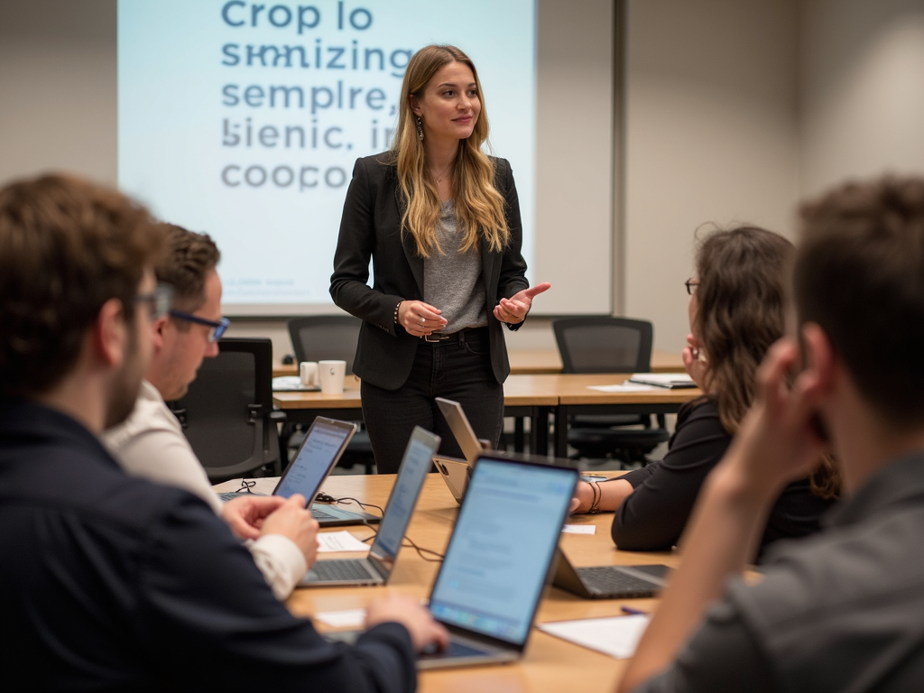 Campaign coordinator leading a training session