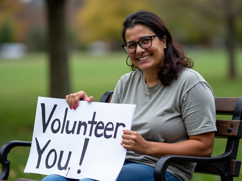 Volunteer resting after advocacy event