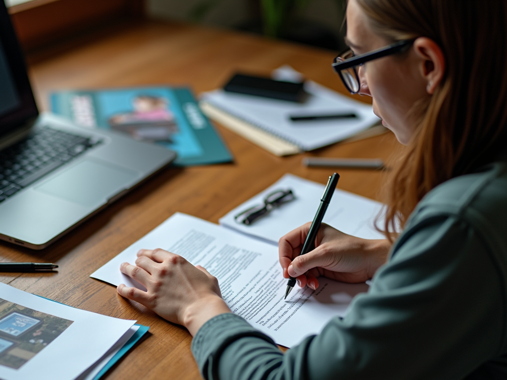 An advocate writing a letter to support their cause.