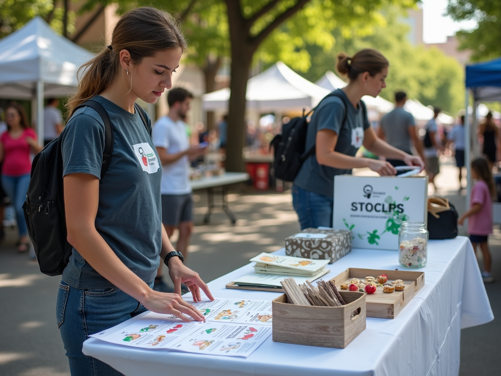 Volunteer organizing a fundraising event