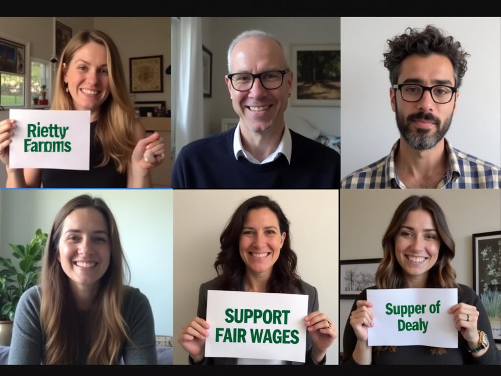 Volunteers working together online for advocacy