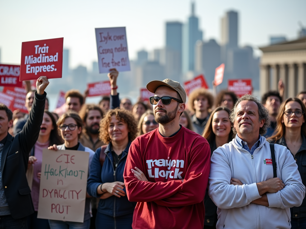 Volunteers advocating for change at a rally