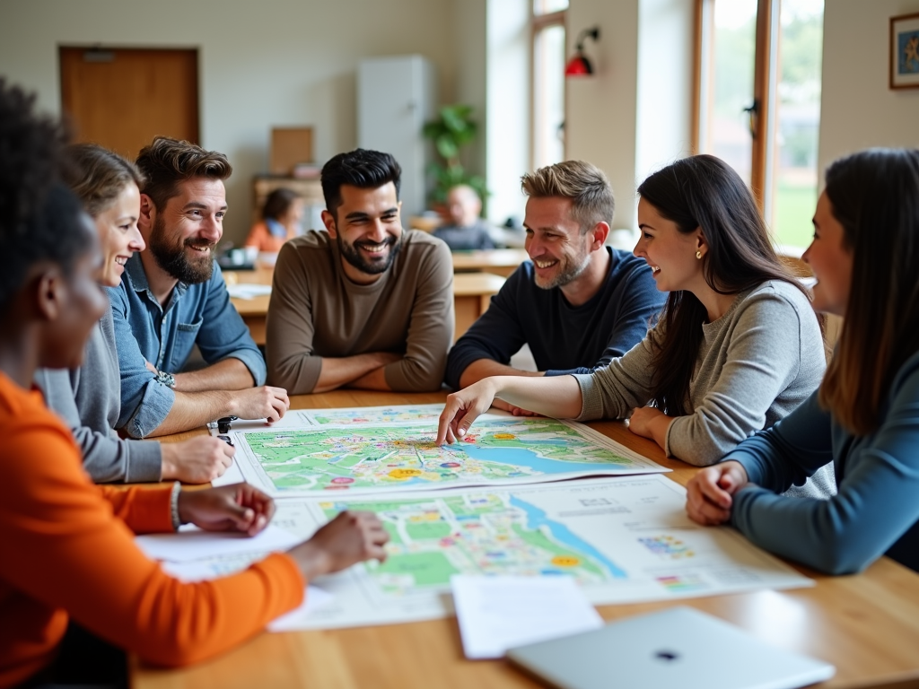 Volunteers planning a community event