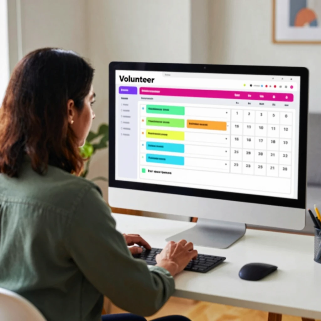 Activist using digital project management tools to coordinate volunteers