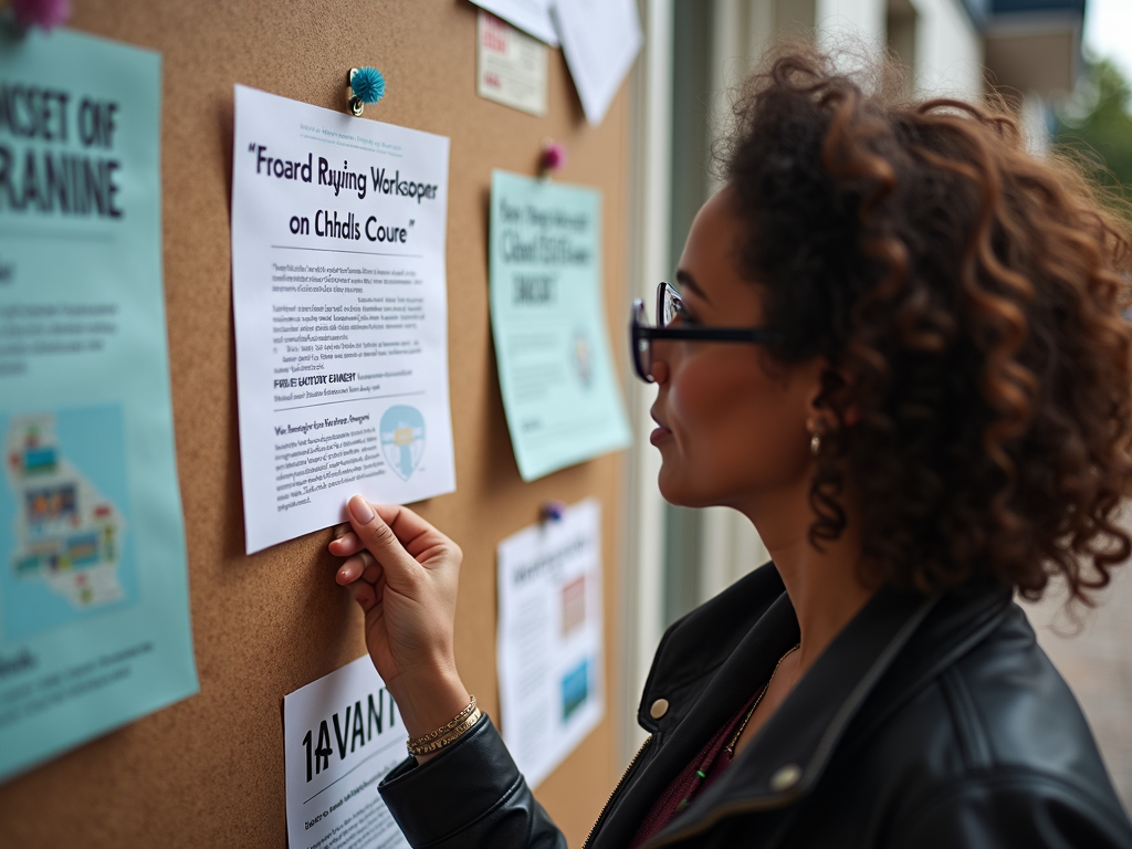 Volunteer posting advocacy workshop flyer