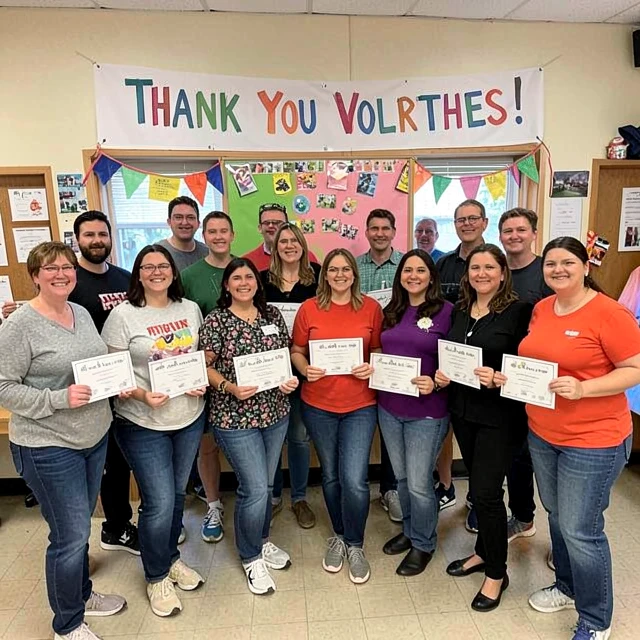 Volunteers being celebrated and appreciated at a special event