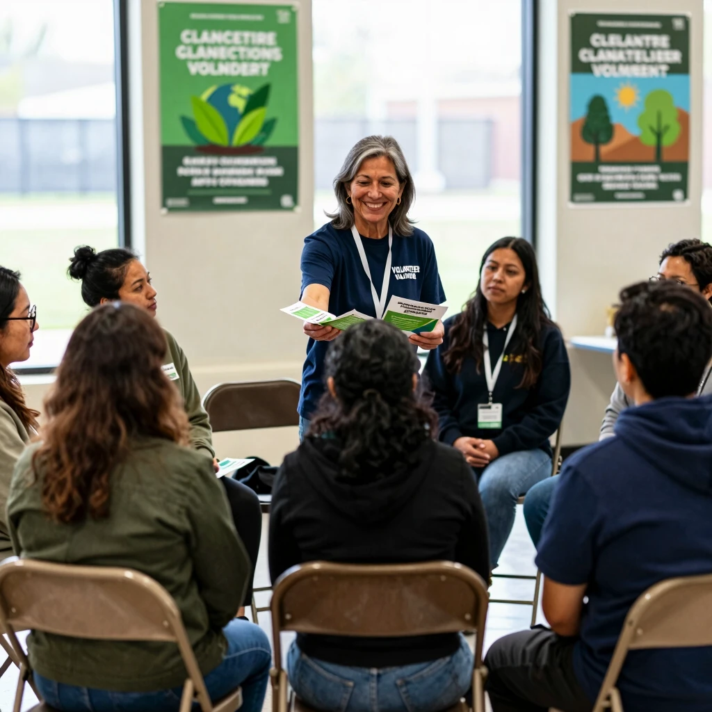 Volunteer engaging with participants at an advocacy workshop
