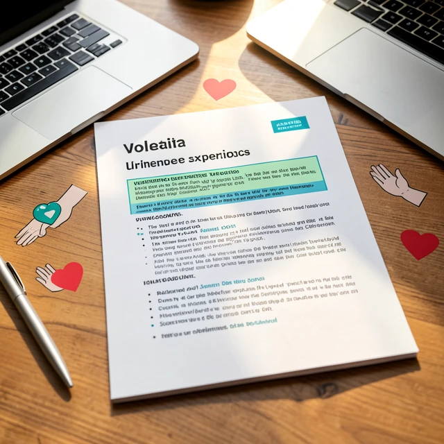 Professional resume highlighting volunteer experience section