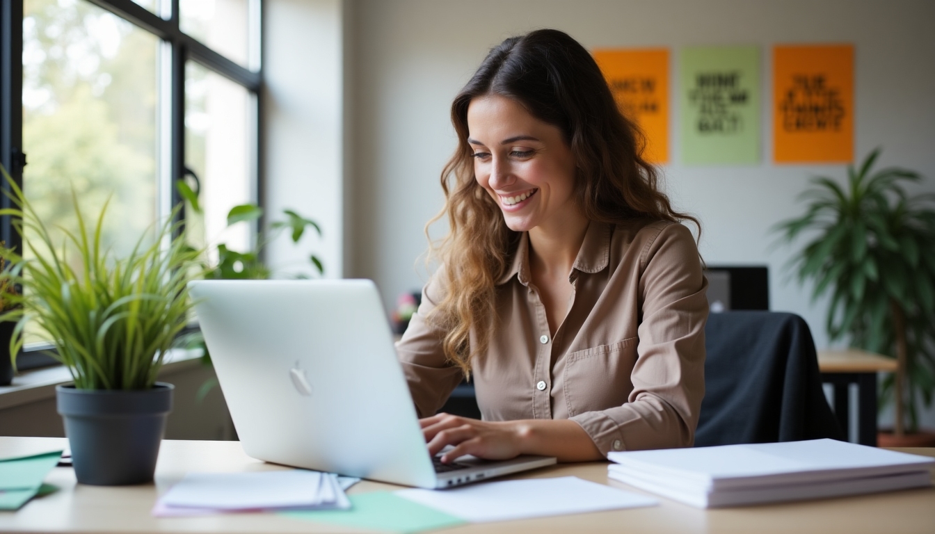 Manager sending thank-you emails to volunteers