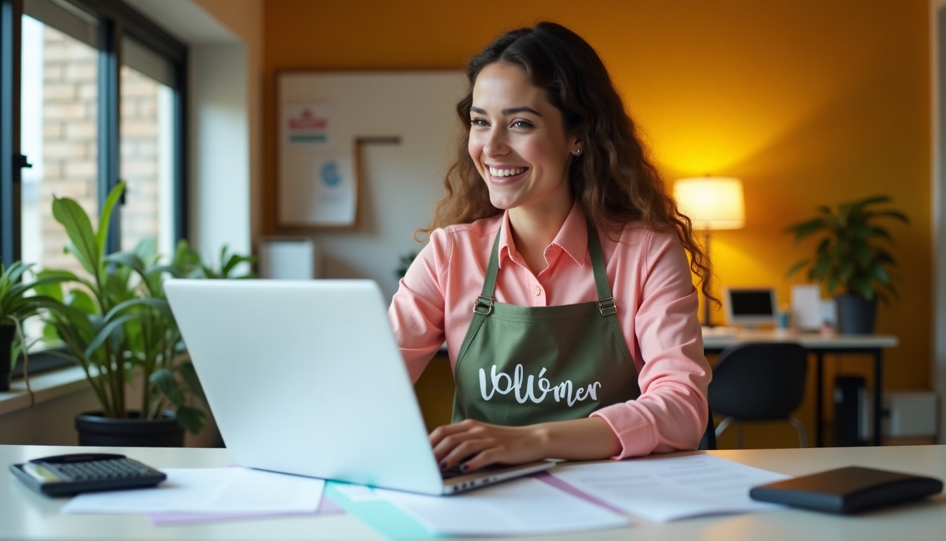 Volunteer assisting with financial tasks in a non-profit office