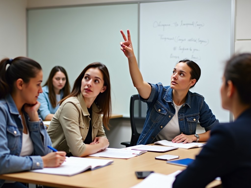 Group of volunteers at a training session, engaged and asking questions