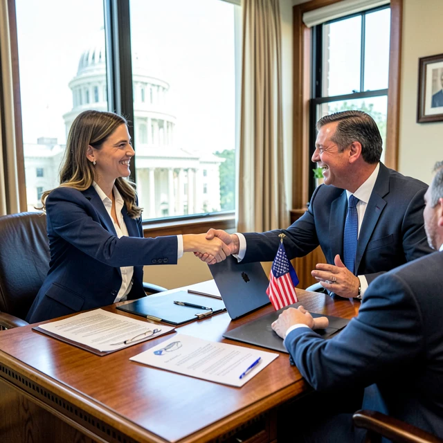 Nonprofit leaders building relationships with a policymaker