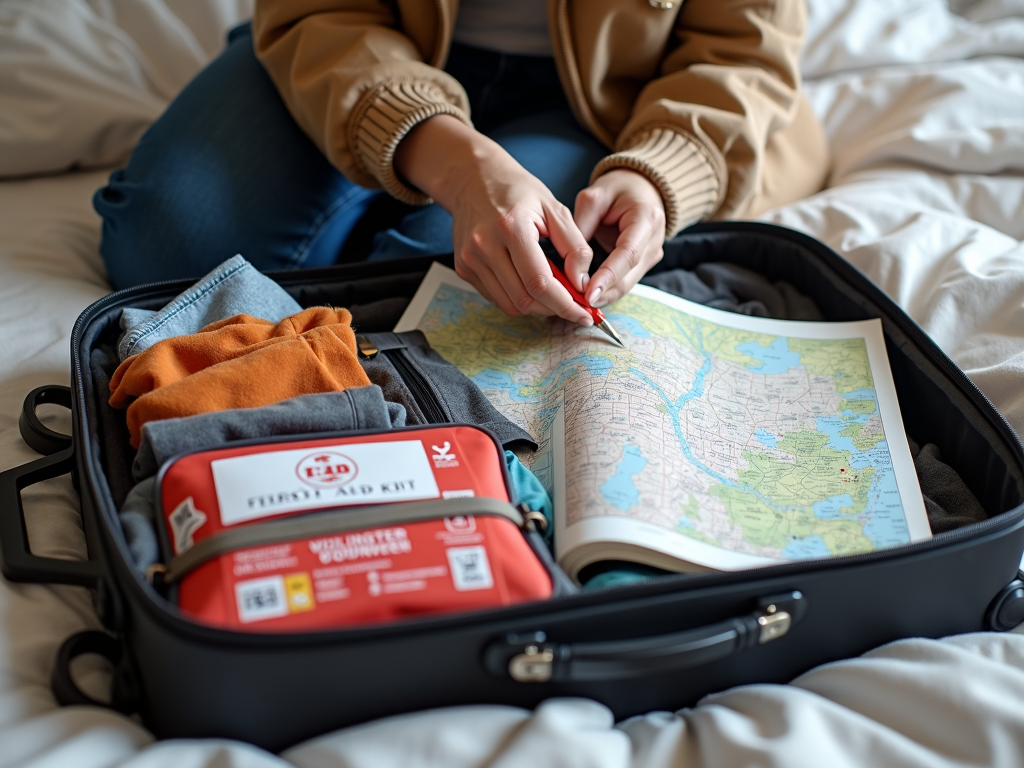 Volunteer preparing for their trip by packing essential items