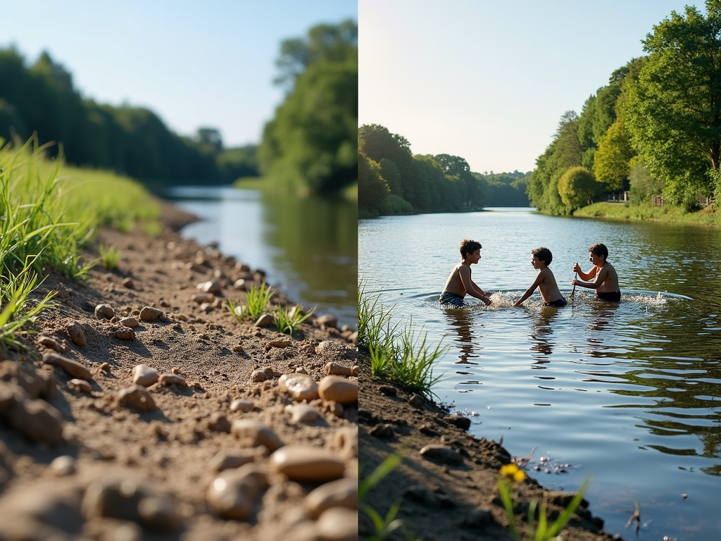 Before and after of river cleanup advocacy