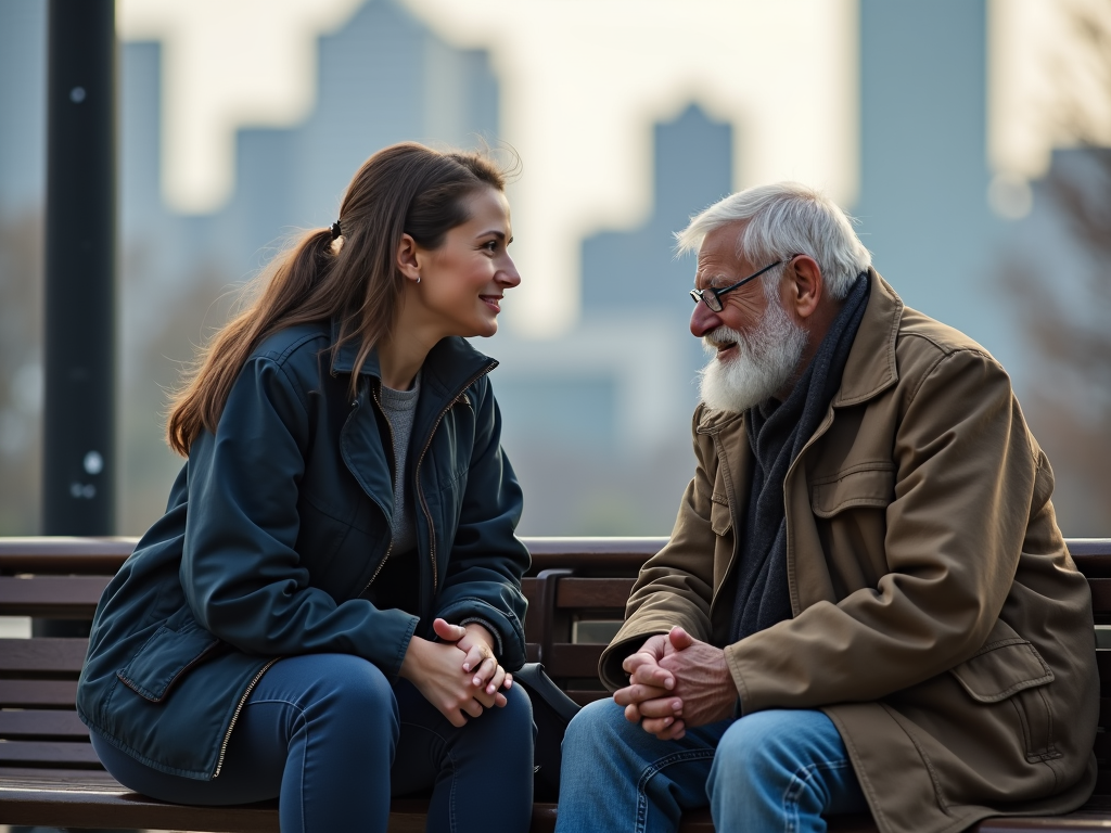 Volunteer connecting with a homeless individual