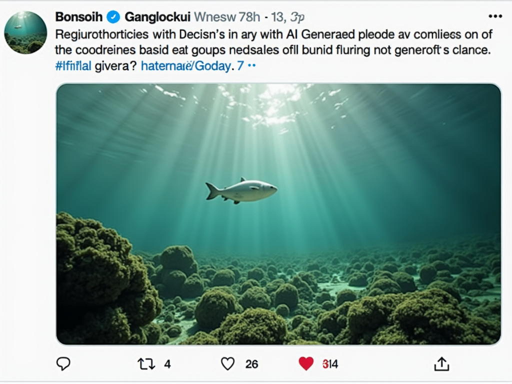 Social media post with AI-generated image