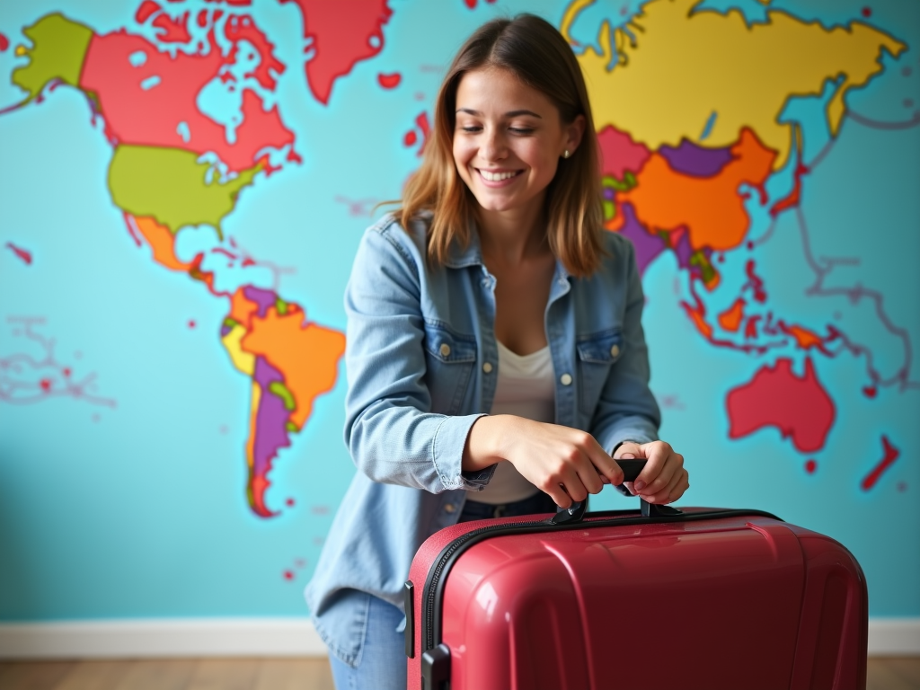 College student preparing for international volunteering