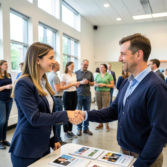 Young professional networking at a volunteer-related event