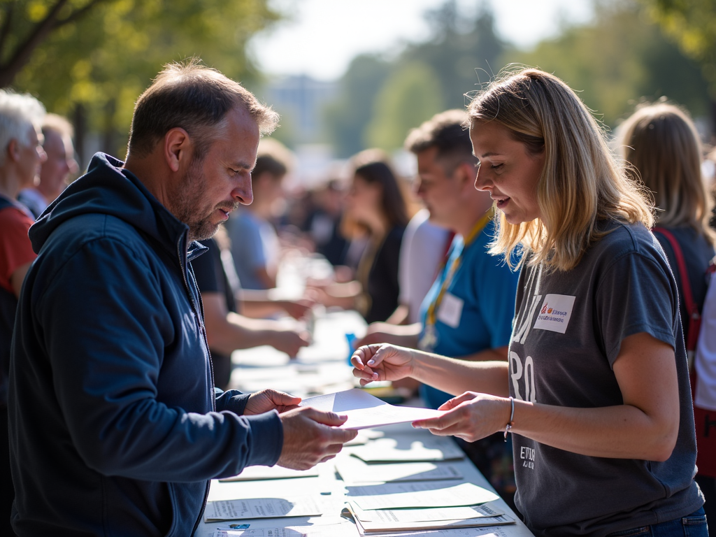 Volunteer engaging with the community