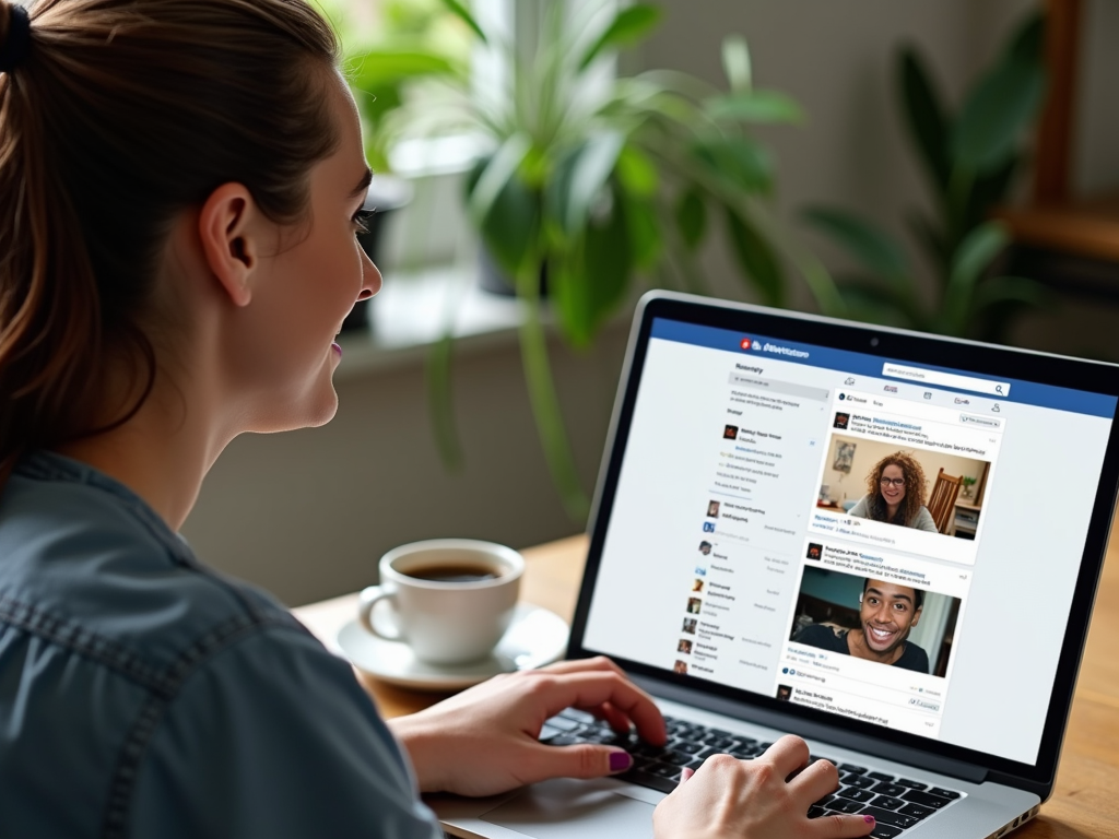 Volunteer creating social media content for advocacy