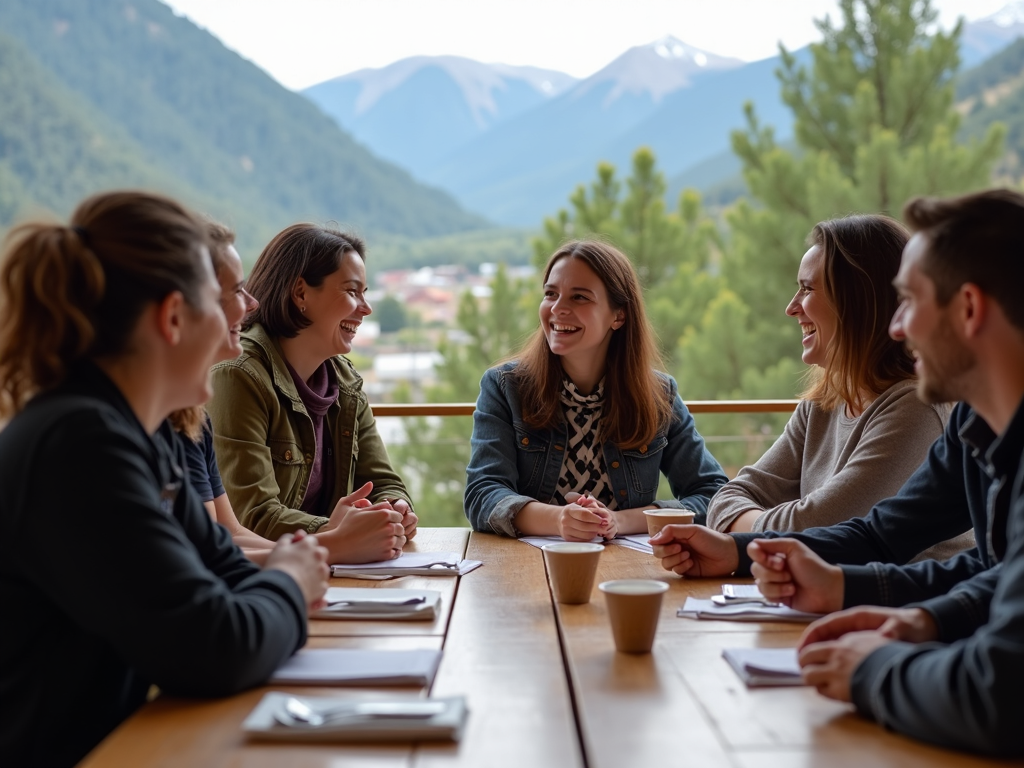 Volunteers connecting with locals through language