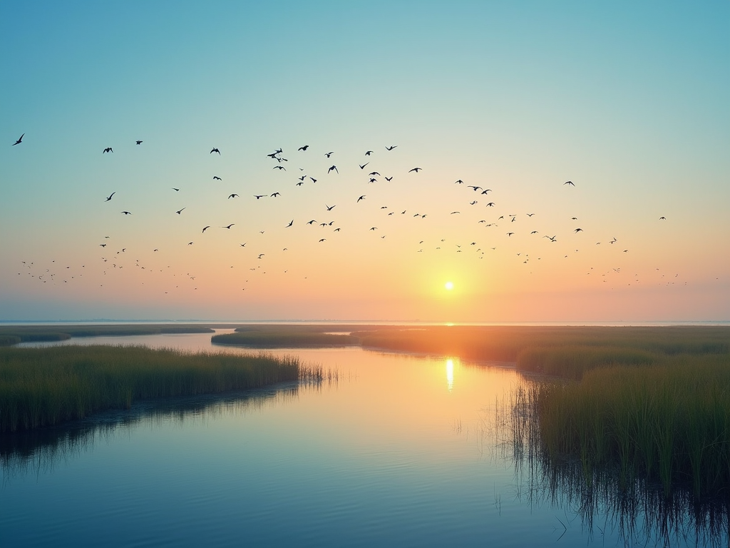 Restored Chesapeake Bay with clear water and thriving wildlife