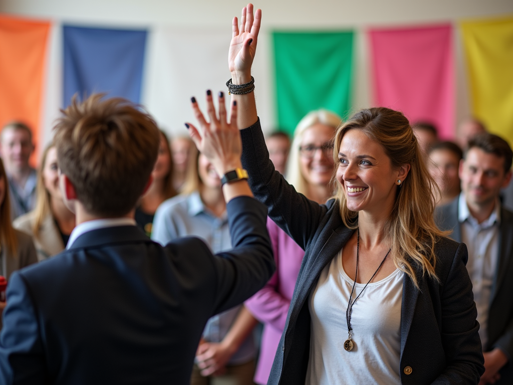 Volunteer and advocate celebrating at a fundraiser