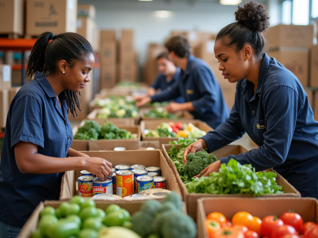 Service learning project at a food bank
