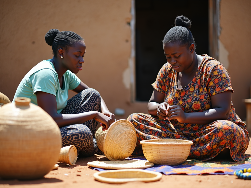 Volunteer with women in Ghana